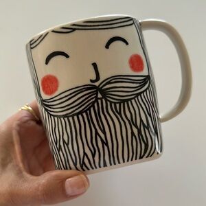 Anthropologie Kristina Saywell Christmas Santa Mug